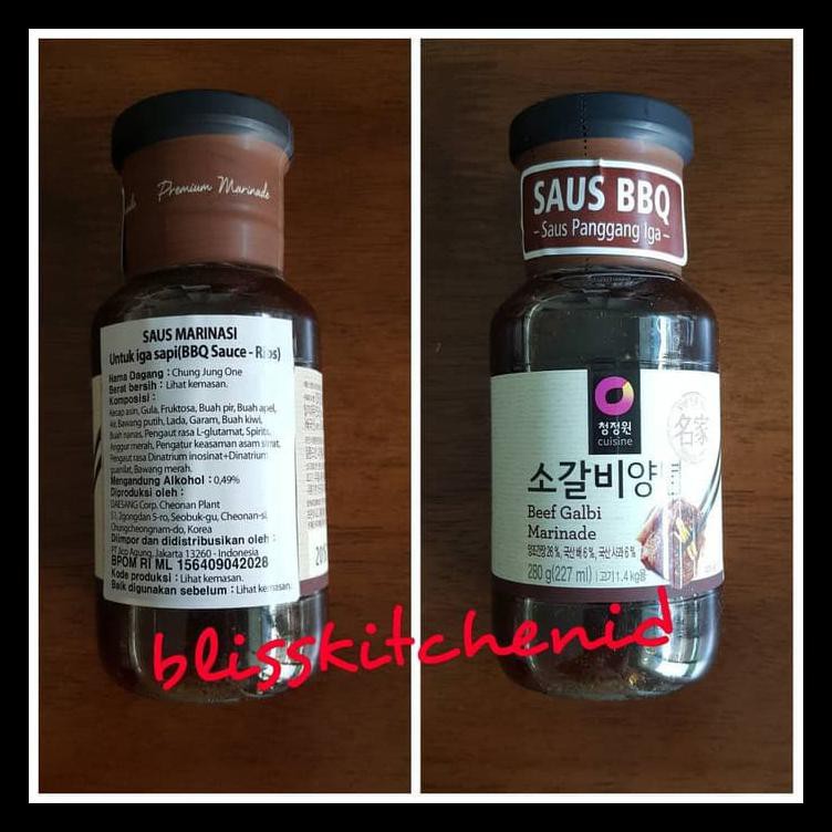 

Bumbu Marinade Beef Short Rib Galbi / Kalbi Sauce Chung Jung One 280Gr Bermutu