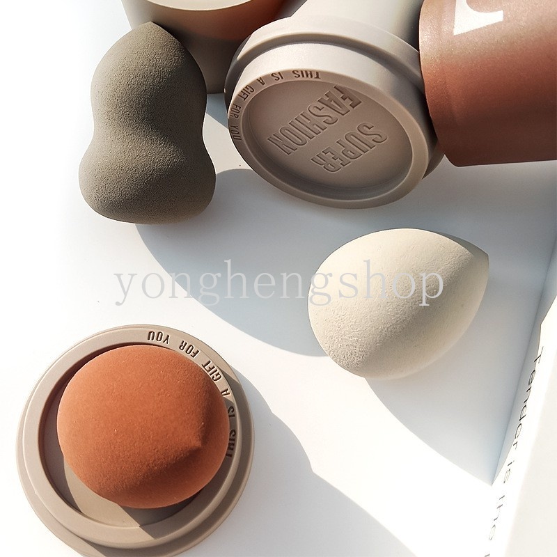 1pc Spons Beauty Blender Bentuk Telur Kopi Untuk Makeup Wanita