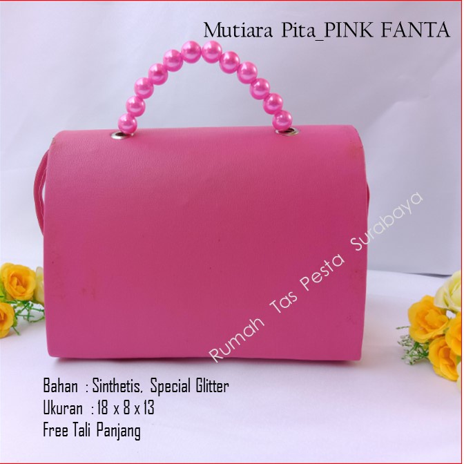 Tas Home Made ,Tas Pesta,Tas KecilMTiara Pita_PINK FANTA