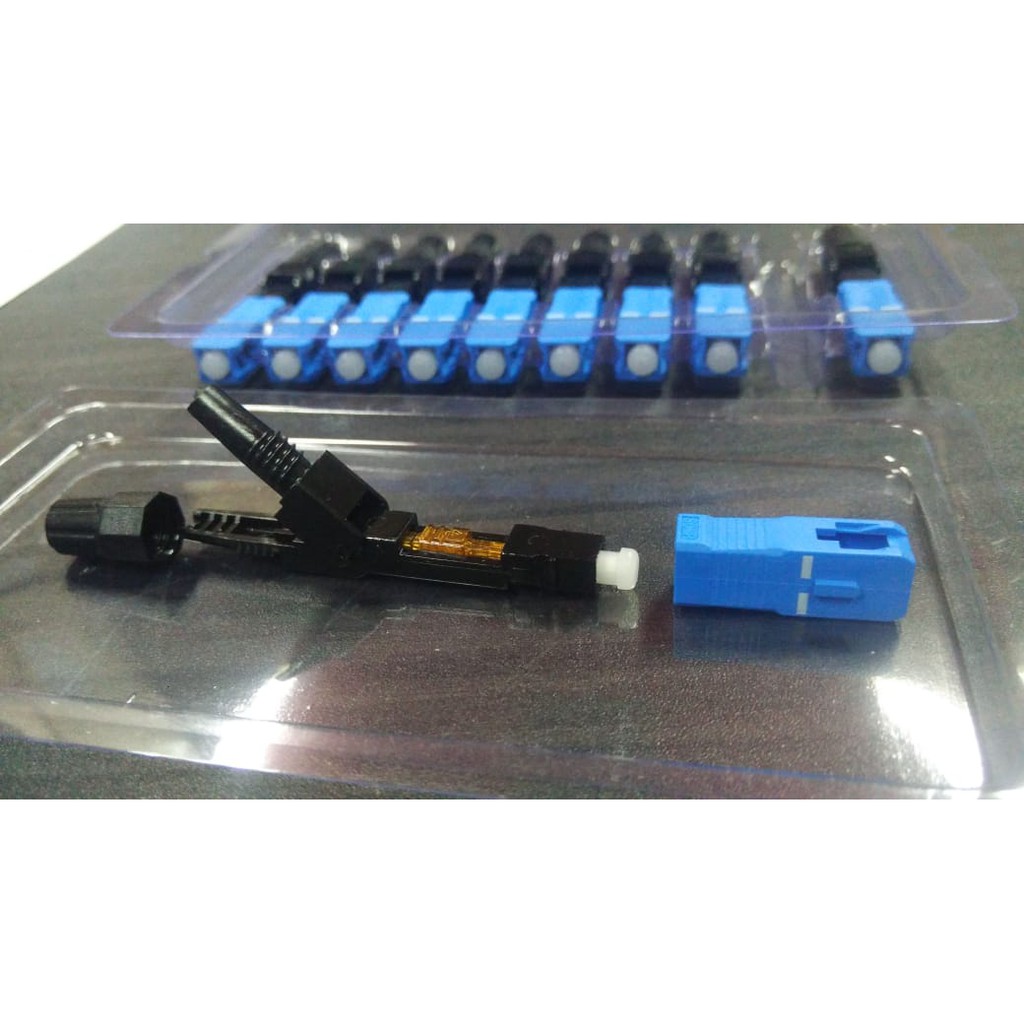 Fast Connector SC/UPC Fiberoptic / Konektor SC/UPC FTTH Singlemode BIRU model BUAYA isi 10pcs