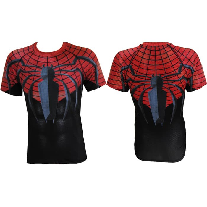Pakaian kaos gaul  KAOS BAJU SPIDERMAN GYM FITNESS SEPEDA RENANG SUPER HERO PRIA IMPORT ash shop