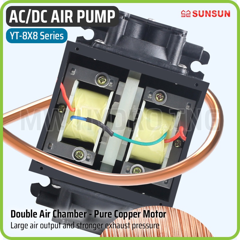 SUNSUN YT-848, AC/DC Aerator / Pompa Angin, AC-DC Air Pump YT848