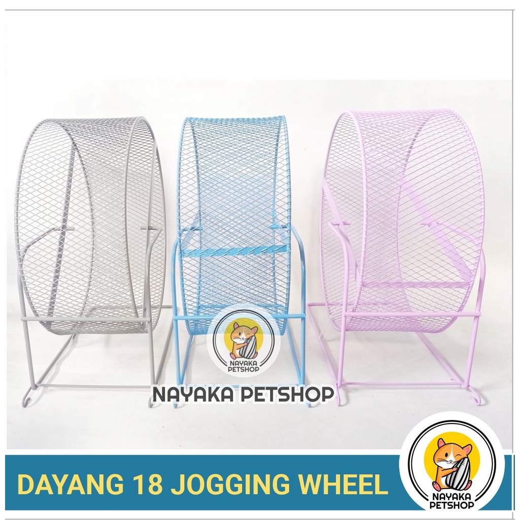 Dayang 18 Jogging Wheel Ekstra Jumbo Kincir Hamster Syrian Roda Putar Landak Mini Marmut Mainan Sugar Glider Musang Rolling Kelinci Kucing Kitten Hewan