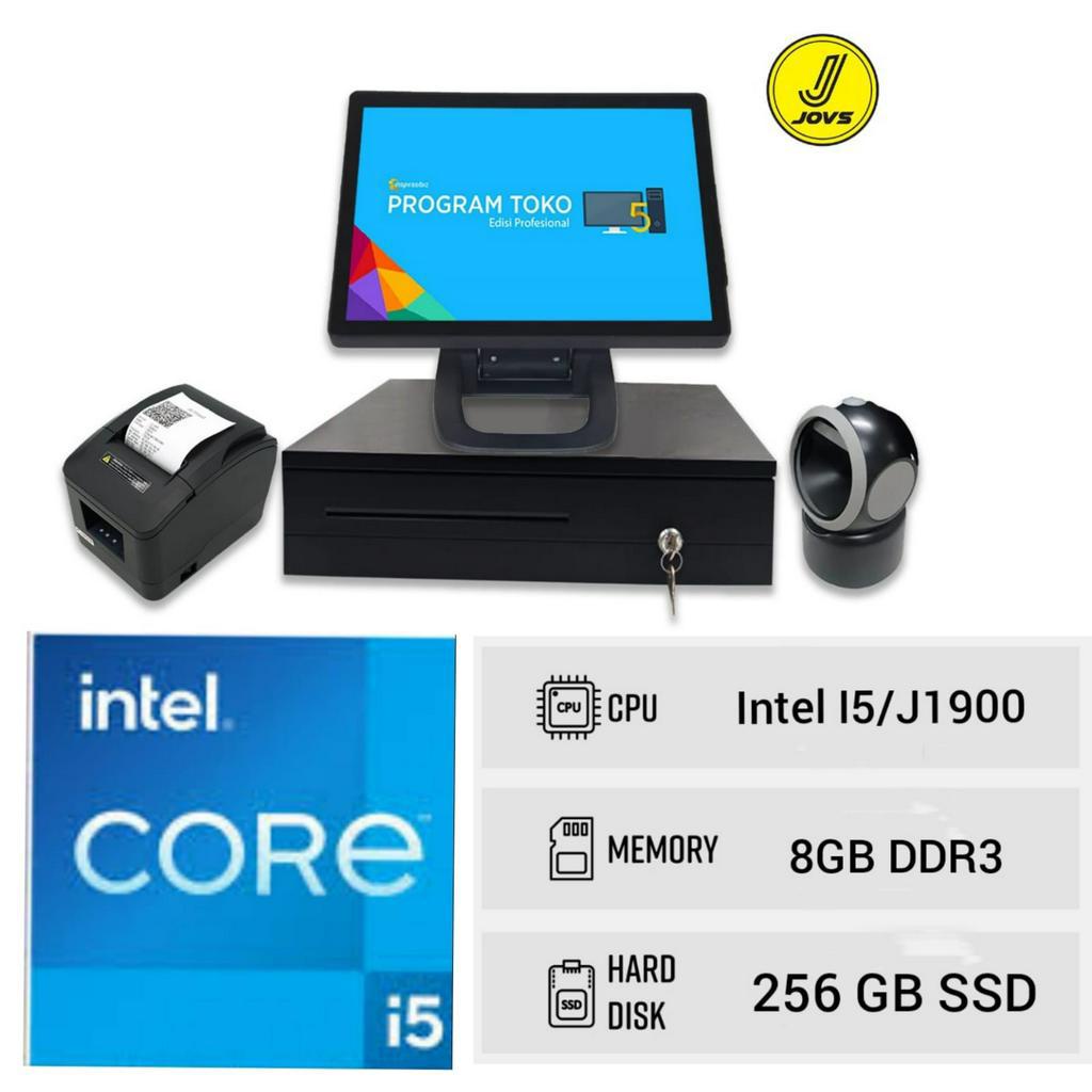 Mesin kasir PC All in One core i5 Touchscreen Lengkap komputer kasir