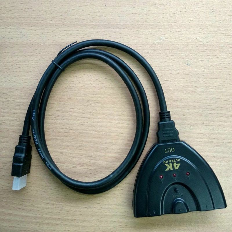 Grab Medan Kabel HDMI Switch 3 Port 4Kx2K 3D Amkle XZT001107 Hitam