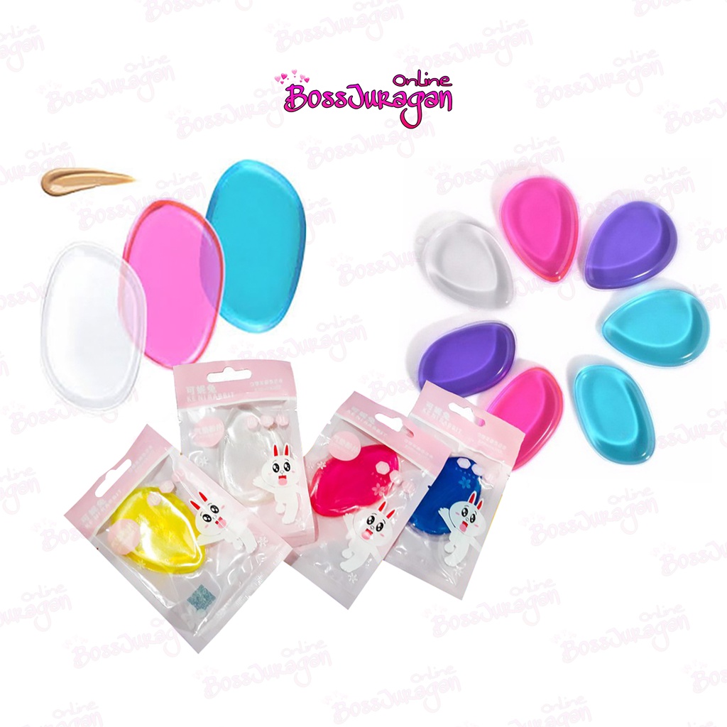 (BOSS) Silicone Sponge Beauty Blender Motif/Polos/Warna