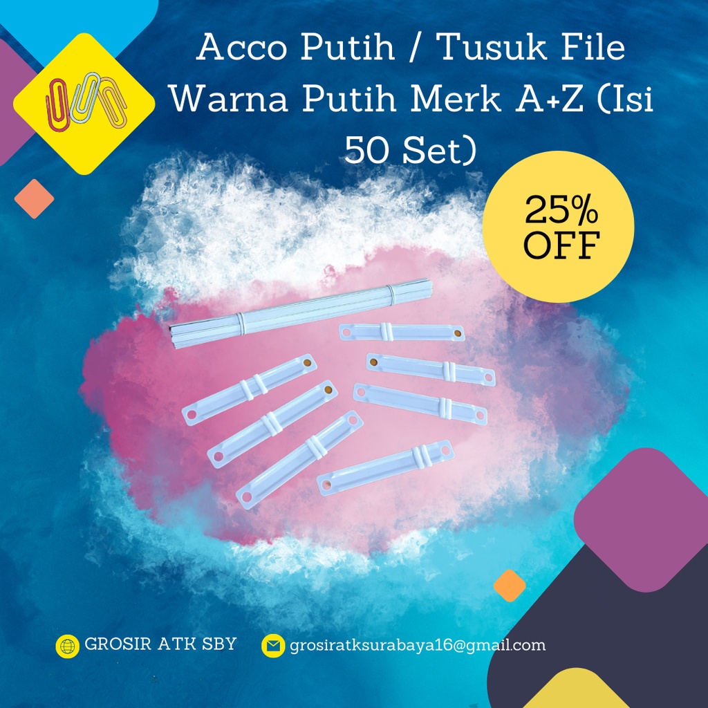 

Acco Fastener Putih Merk A+Z (1 Pack Isi 50 Pcs)