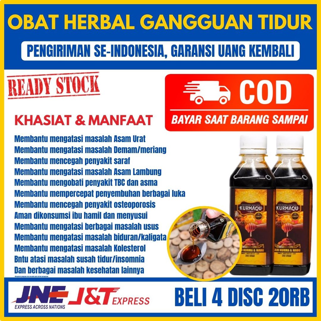 Obat Gangguan Tidur Obat Susah Tidur Obat Insomnia Obat SARI KURMA + MADU Kurmaqu Sudah BPOM & HALAL