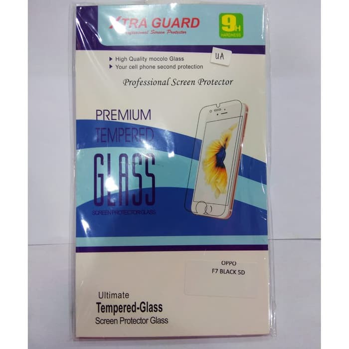 Tempered Glass Full Cover Oppo F7 - Black