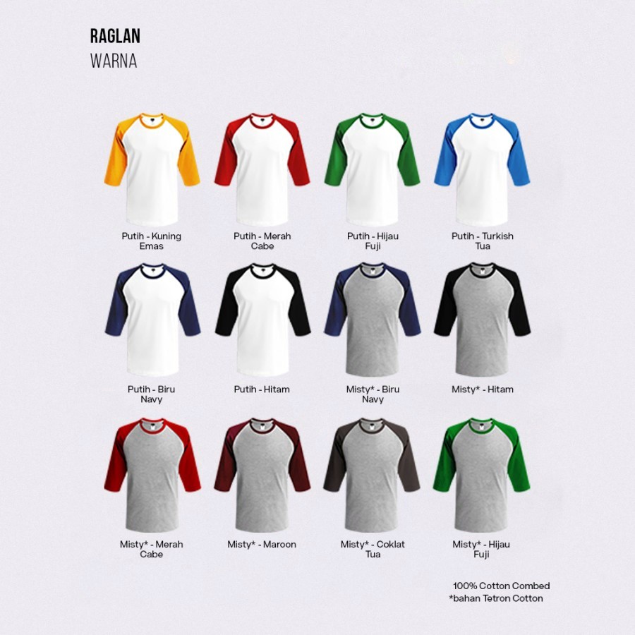 [SPECIAL PRICE]Kaos Couple Family Raglan / Reglan Murah Kombinasi Warna.Lengan panjang tanggung 3/4