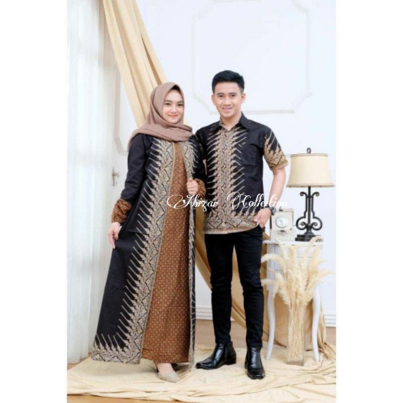 BAJU BATIK COUPLE MODERN  SARIMBIT BATIK COUPLE GAMIS BATIK COUPEL COPLE COPEL PASANGAN MAURA COUPLE