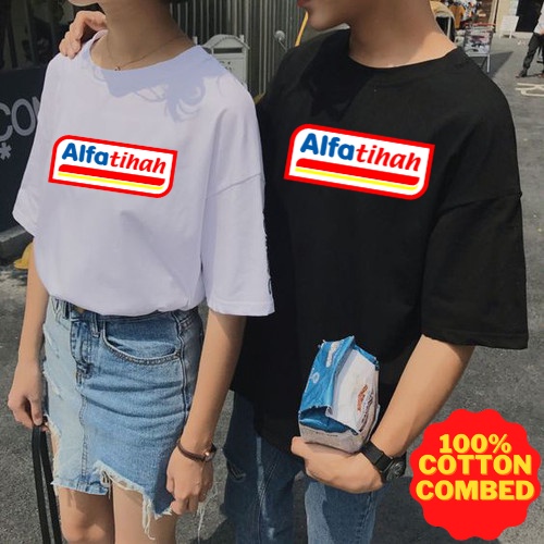 Kaos Oblong Oversize Alfa tihah Unisex Katun Combed 24s Jumbo/cewe-cowo/terbaru!!!