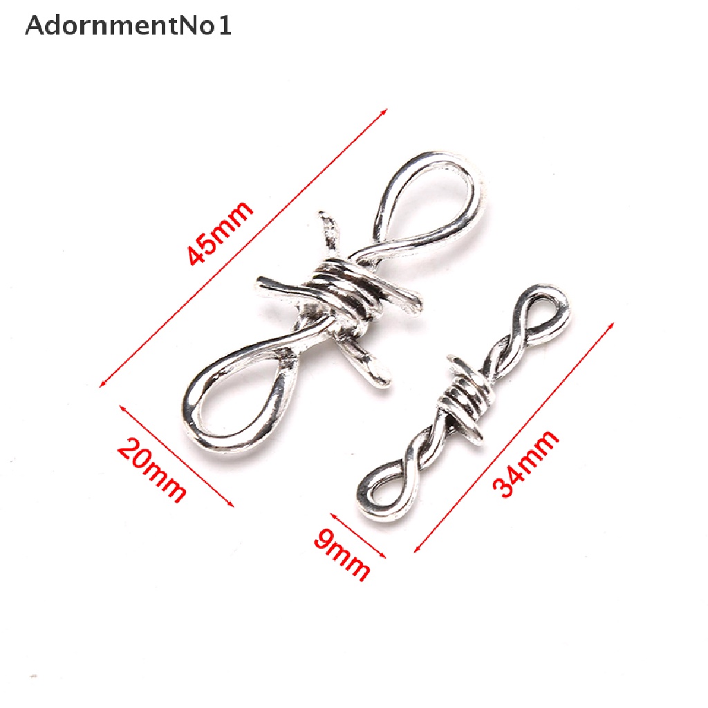 (AdornmentNo1) 10pcs / Set Gelang Tangan Kawat Berduri Warna Gold / Silver Untuk Perhiasan Wanita DIY