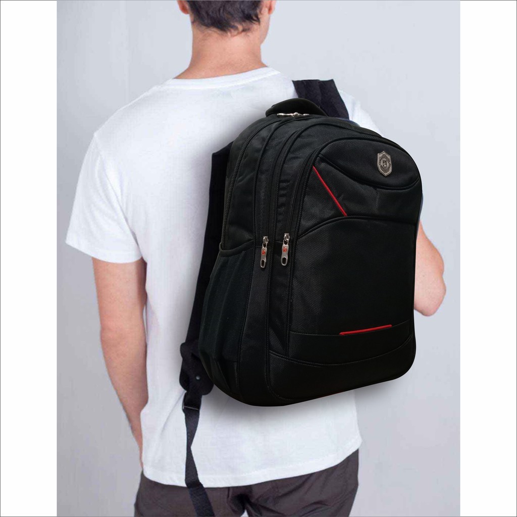 PG 9714 - Tas Ransel Laptop Punggung Polo Bahan Waterproof Tebal Pria Wanita Unisex Ukuran 18Inch