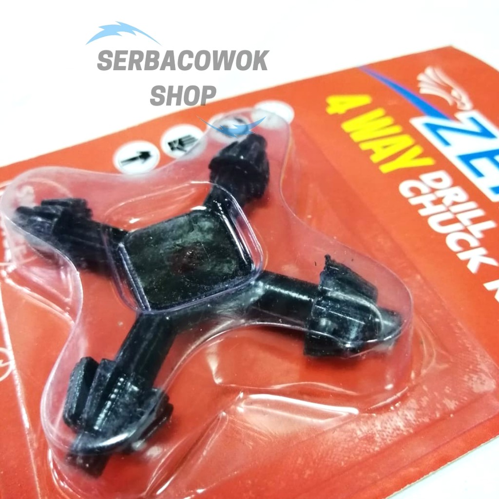 Kunci Kepala Bor Drill Chuck Universal Pembuka Mata Kepala Bor 4 sisi