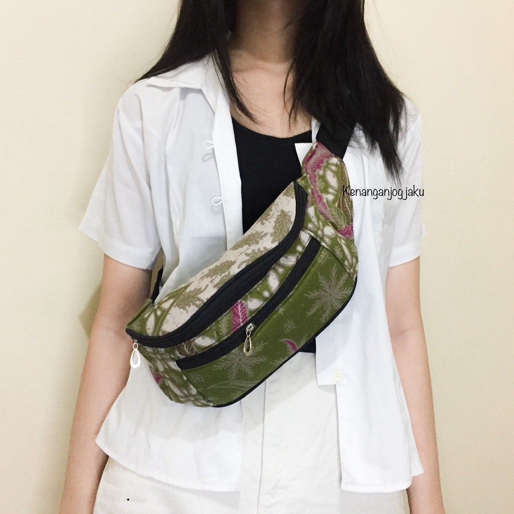 AJI WAIST BAG | Tas Pinggang Kain Batik Waistbag Murah Etnik Unik Perca Pria Wanita Unisex Selempang