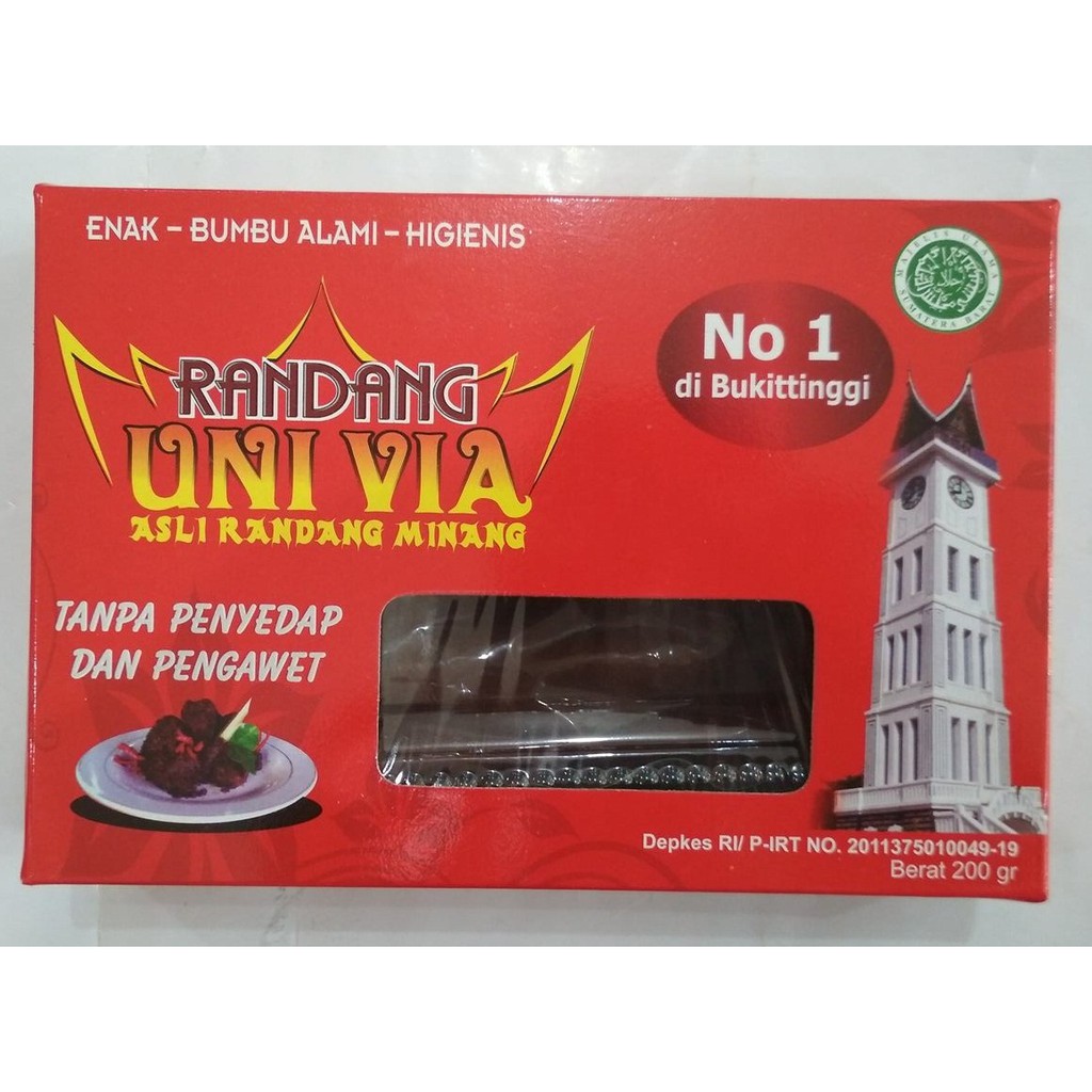 

Rendang Daging Uni Via Bukittinggi 200 gram - Asli Padang