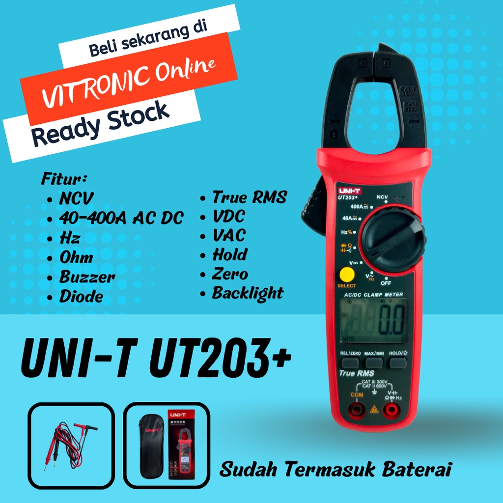 Jual Tang Ampere UNIT UT203+ TRUE RMS Digital Clamp Multimeter UNIT UT