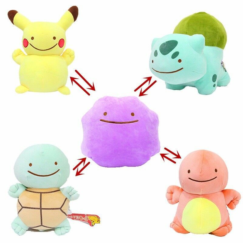 Mainan Hadiah 4-8 ''Pokemon Pikachu Bulbasaur Ditto Metamon Cushion Mainan Mewah Anak