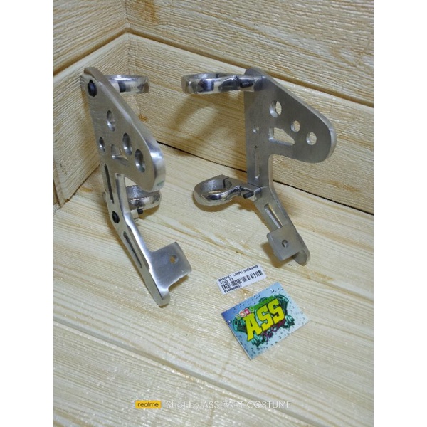 Breket Lampu RX KING Copy Bpro-breket lampu RX king B pro crome poles set kanan kiri terbaik terlaris-Breket+as33skokninja