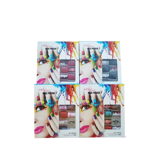 [BOX] Miss Girl Nail Polish BPOM (isi 12 pc) Merah / Hitam / Mix