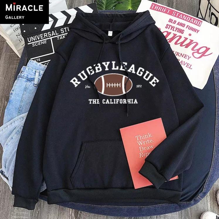 Sweater Hoodie Couple / Jaket Pasangan RUGBY CALIFORHIA Bahan Fleece Premium