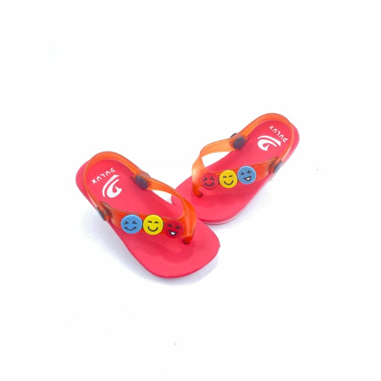 Sandal Jepit Anak Perempuan Karakter Emoji Smile / Sandal Jepit Karet Anak Cewek Tali Belakang Merek Dulux Ukuran 20-25 DX-397E