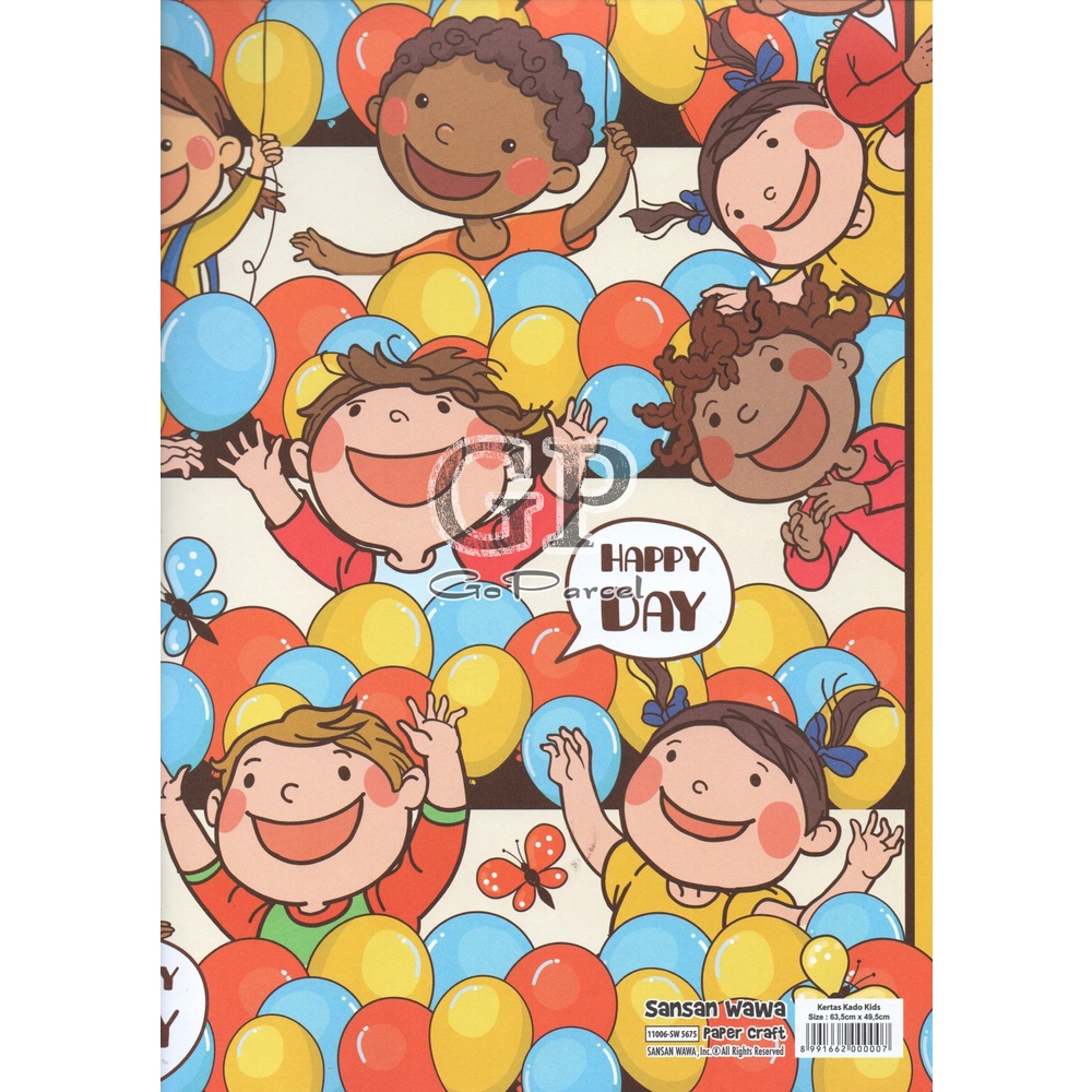 ( 5 Lembar ) BDAY SANWA - KERTAS KADO HAPPY BIRTHDAY - GIFT WRAPPING PAPER SANSAN WAWA ULANG TAHUN HBD / ANIMAL / BINATANG / BEAR / UNICORN / BALON / PARTY / PESTA / BALLOON / CLOWN / CATS / GIRLS / BOYS / ANAK / KADO / GIFTS / PRESENT / KUDA PONY