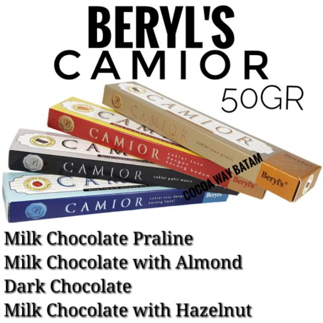 

Cokelat Beryl's Camior 50gr Milk Chocolate Dark Chocolate / Coklat Beryls Camior