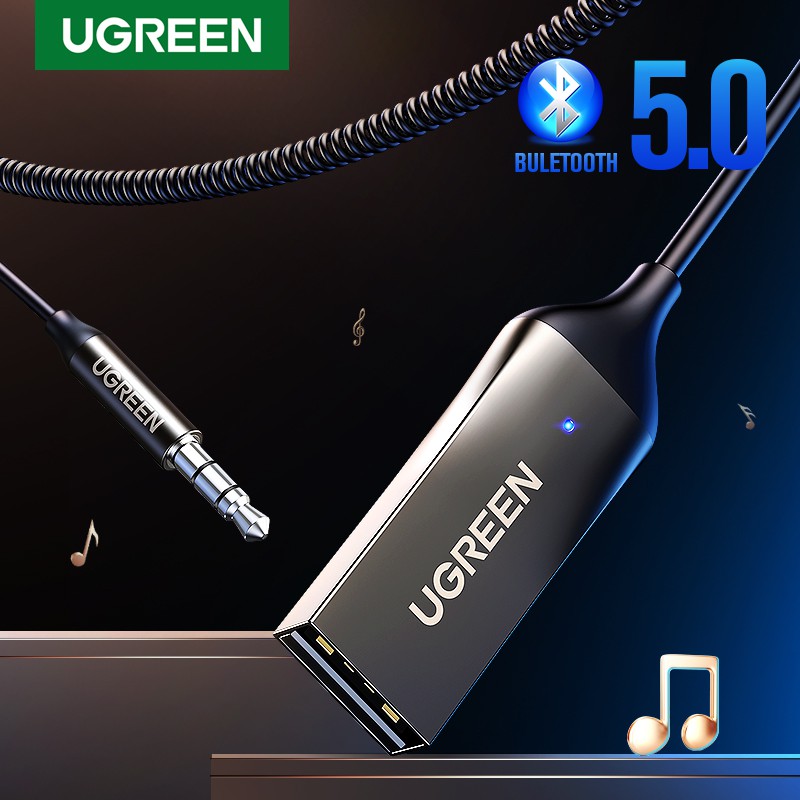 Ugreen Adapter Receiver Bluetooth 5.0 Dengan Jack Aux 3