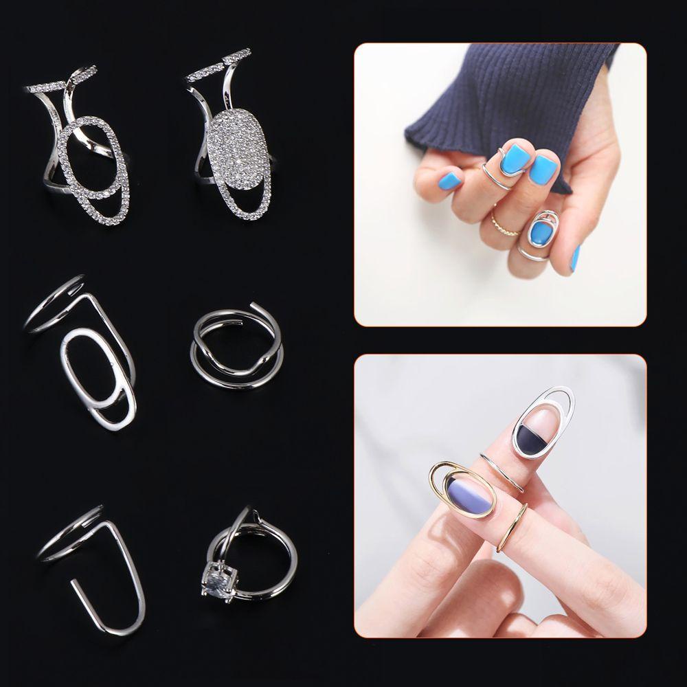 Lily Ujung Jari Cincin Fashion Wanita Tidak Teratur Nail Art Perhiasan