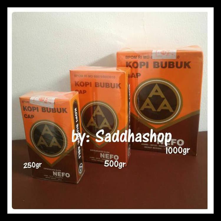 

Kopi Murni Bubuk Hitam Excelsa Nikmat Asli Cap Aaa Nefo Jambi 1Kg Terpercaya