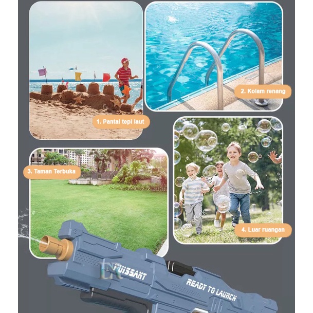 LNR Shop Mainan Pistol Air 600ml Elektrik Otomatis Jarak Jauh 9 Meter untuk Anak - Anak Water Gun Anak Outdoor Pantai Kolam Renang Mainan Kapasitas Besar Tekanan Tinggi Besar