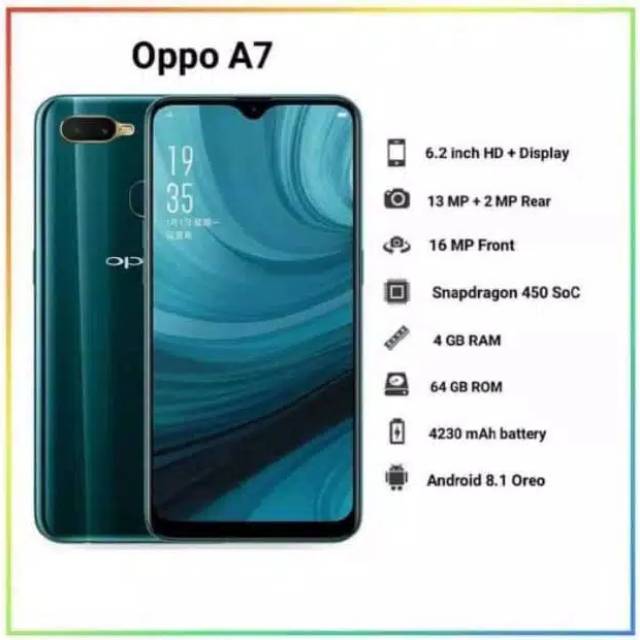 HP OPPO A7 NEW RAM 4/64GB GARANSI RESMI OPPO SATU TAHUN