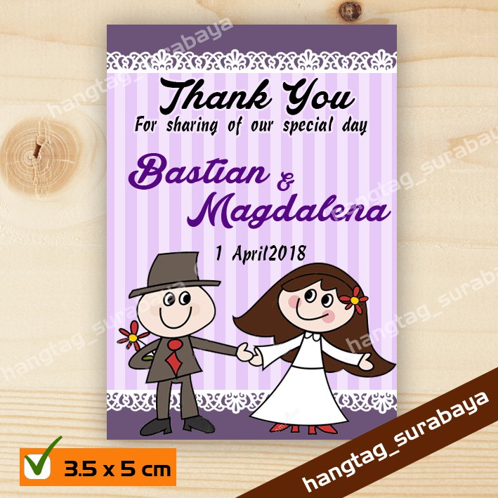 

Kartu Souvenir Pernikahan / kartu ucapan terima kasih