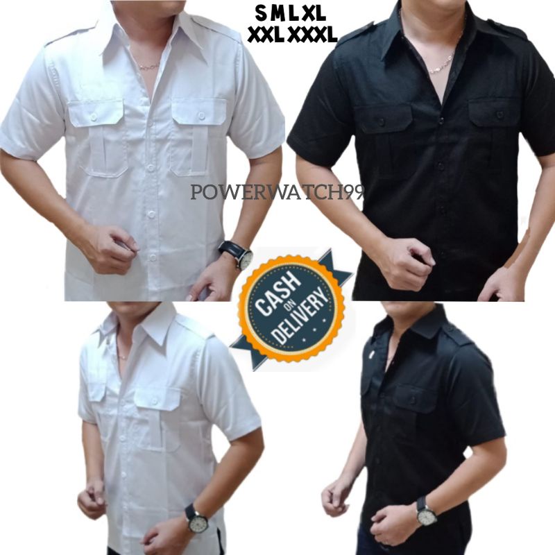 kemeja safari polos - pns - pdl - COD