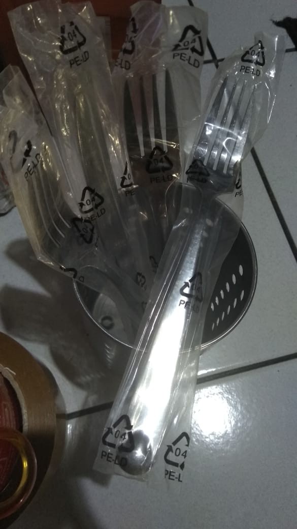 Garpu Makan Besar Tebal 20cm Fork Hotel Restoran Stainless Steel Elegan F01