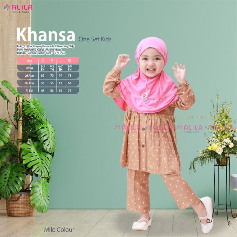 KHANSA ONE SET KIDS ORI BY ALILA INCLUDE HIJAB