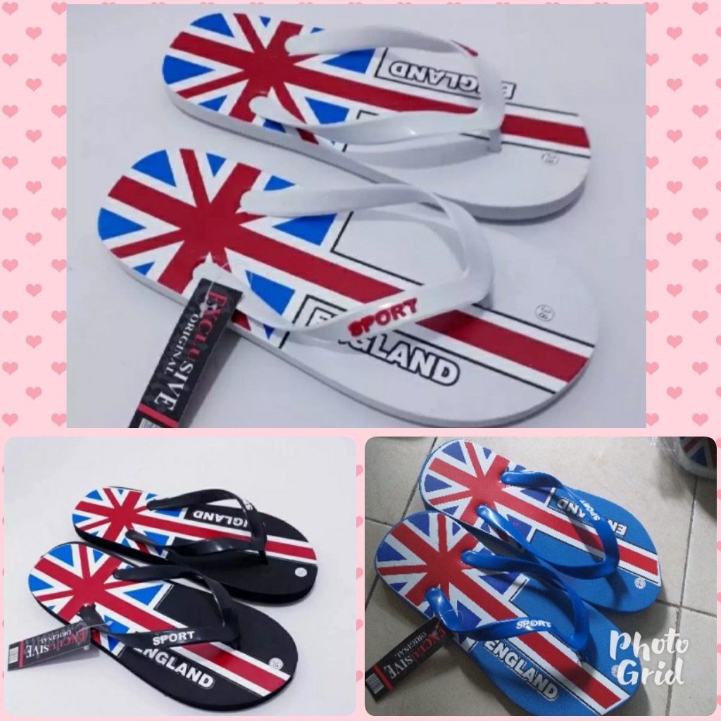 sendal jepit pria terbaru motif bendera England