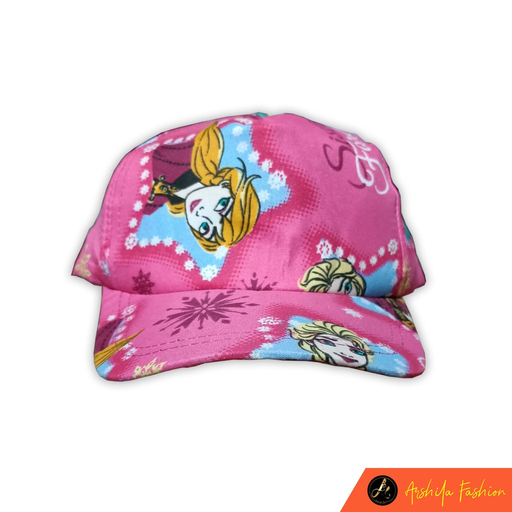 Topi Anak Sablon Sublim Karakter Lucu / Topi Anak Karakter / Arshila_fashion (TPA001)-Froze Pink