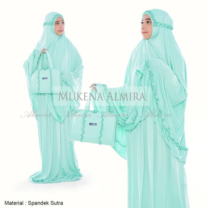 Mukena Putih Polos Almira Spandek Sutra Dewasa - Putih