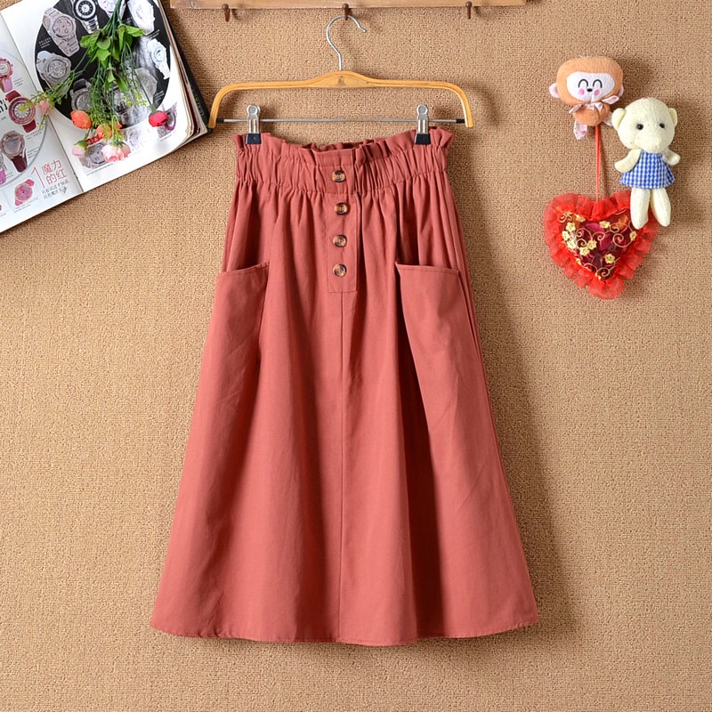 [UNI 029] ROK PANJANG | ROK KOREA | FASHION SKIRT KOREA | ROK SUEDE KANCING | ROK PREMIUM
