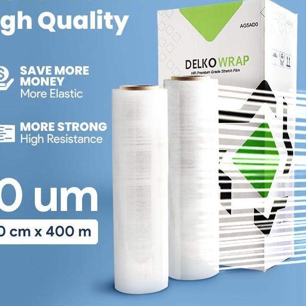 

Terjangkau PLASTIK WRAPPING / STRETCH FILM SCF Delkowrap 50 cm x 400 meter x 10um.