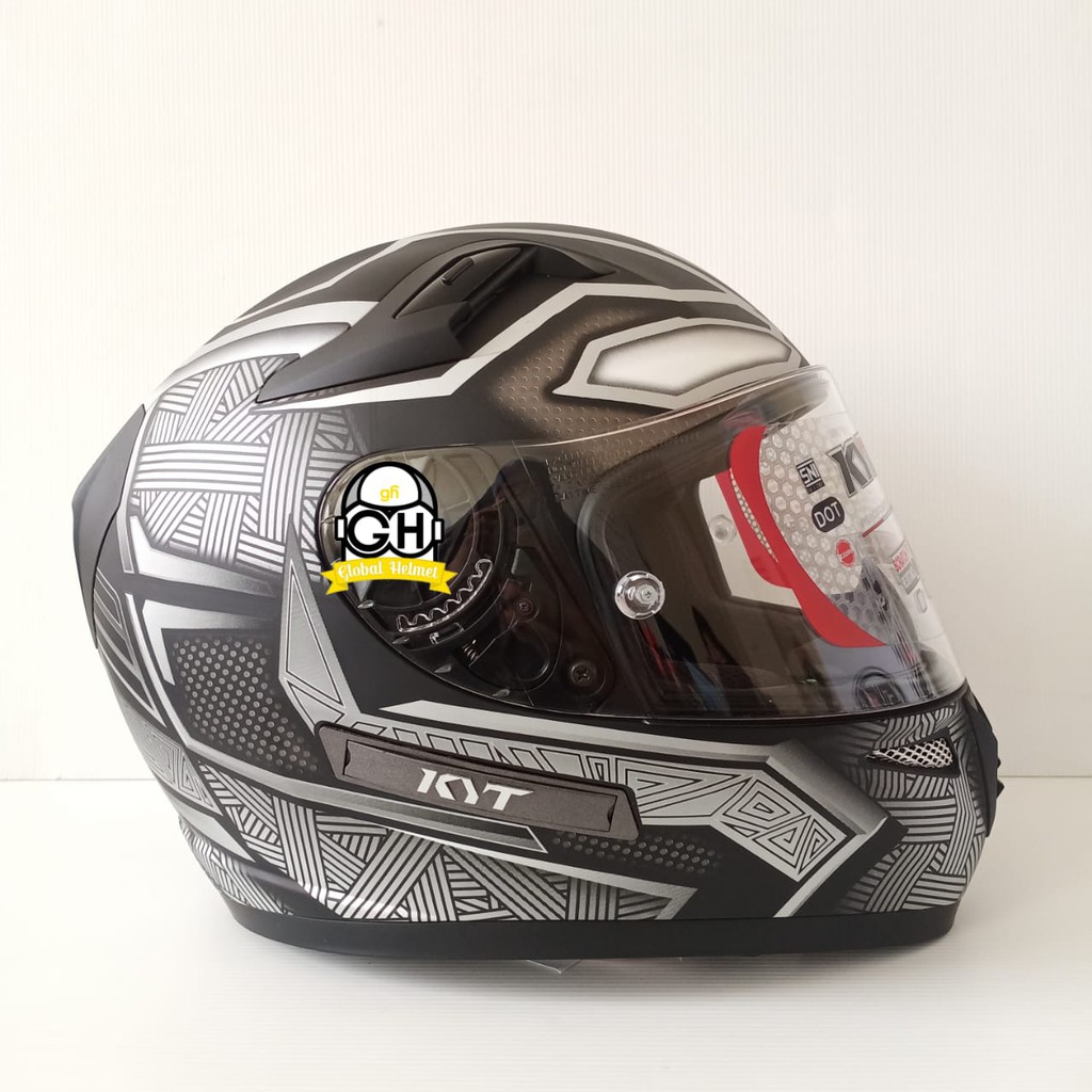 HELM KYT K2RIDER BLACK PANTHER BLACK DOFF SILVER HELM KYT K2 RIDER BLACK PANTHER