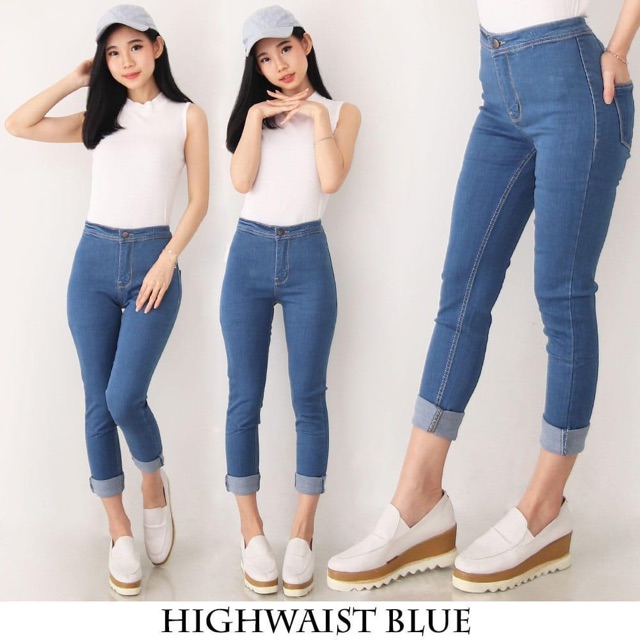 Celana Panjang Jeans Wanita Highwaist 27 28 29 30 Bisa Bayar Ditempat(COD)