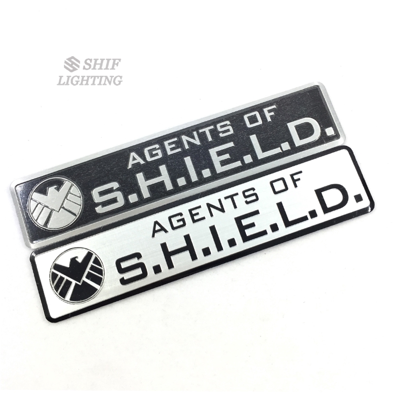 1Pc Stiker Emblem Aluminium Agent Shield s.h.i.e.l.d Marvel untuk Mobil / Motor