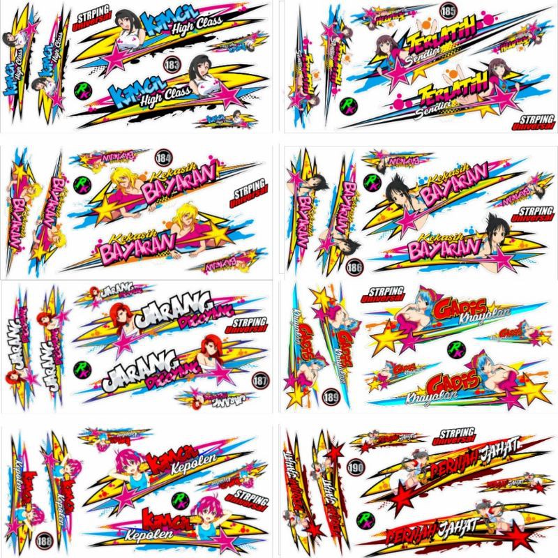 Sticker Striping Variasi Animasi Honda C70 Bebek 70 Bekjul C50 Style5 Shopee Indonesia