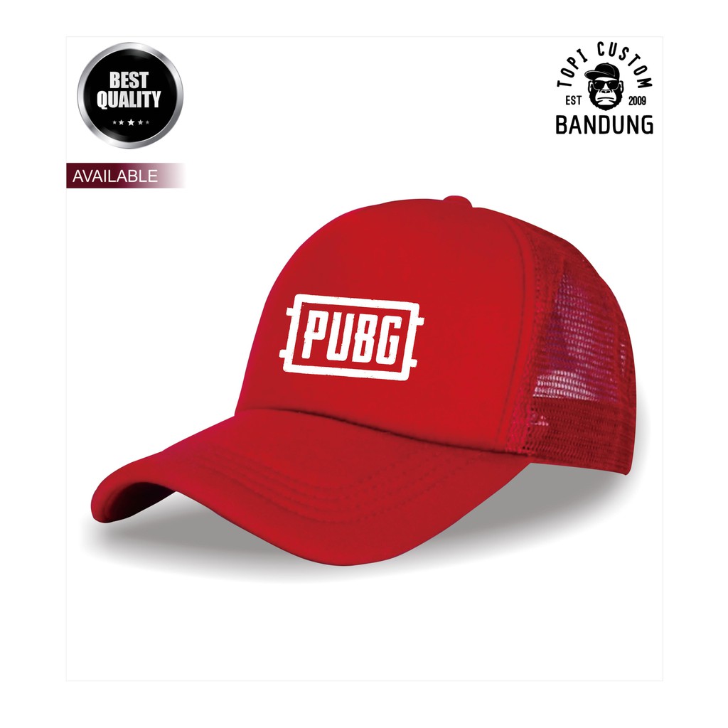 Topi Trucker PUBGPria Wanita Topi Jaring Jala PUBGTrucker Cap Bisa Tulis Nama Bisa COD Gratis Masker Original High Premium Qualit