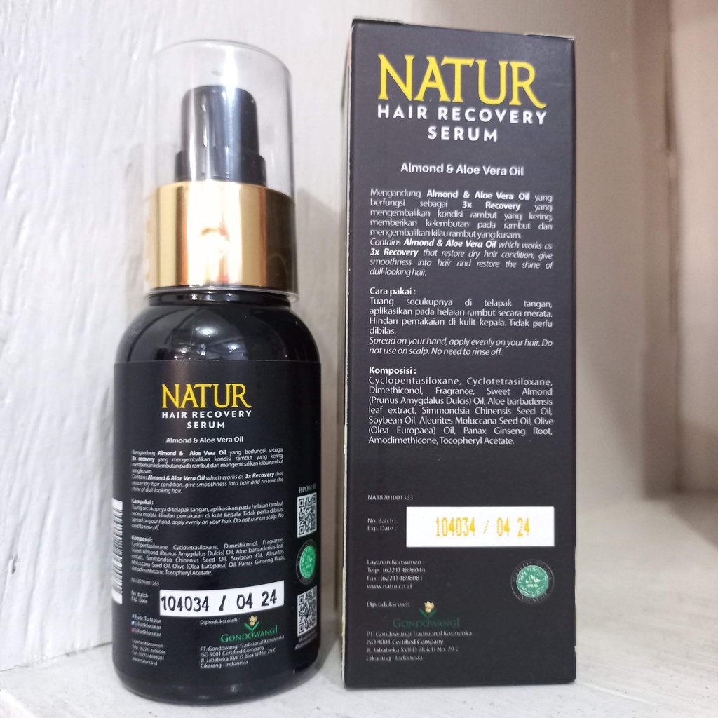 ⭐ BAGUS ⭐ NATUR HAIR RECOVERY SERUM ALMOND OIL 60ml | Serum Rambut