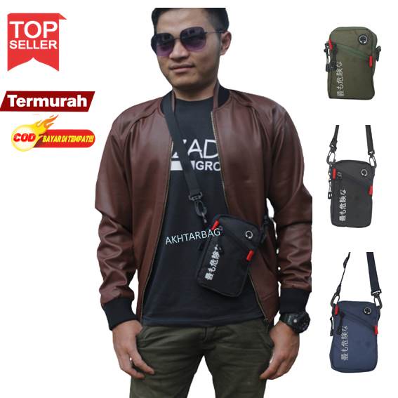 Tas Selempang Pria Kecil simple Buat Hp Original Kulit Distro Murah Tas Sabuk Pria